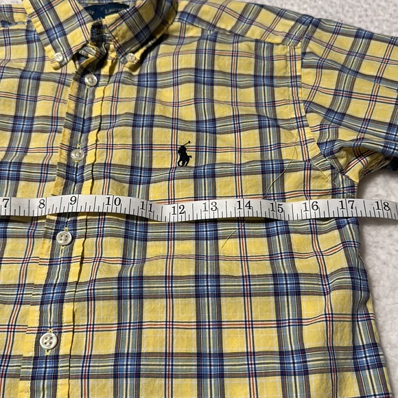 Ralph Lauren Boys L/S Yellow and Blue Checked Button-Up, EUC, Size Medium - Picture 4 of 8